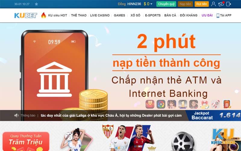 Hướng dẫn các bước nạp tiền nhanh chóng tại Kubet